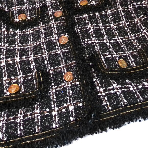 Woman's Jacket Plaid Tweed XXL black classic elegant - Picture 7 of 11